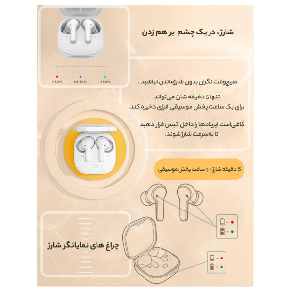 ایربادز بلوتوثی برند QCY مدل T13