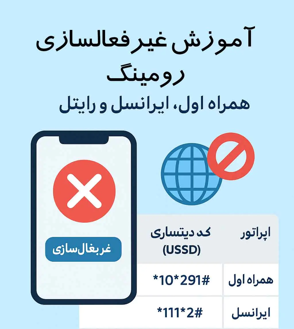 چگونه رومینگ همراه اول، ایرانسل و رایتل را غیرفعال کنیم؟ (آموزش ساده)