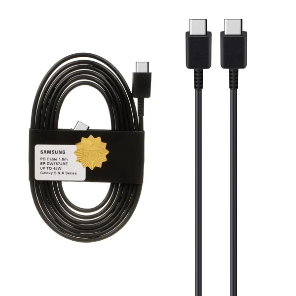کابل شارژ سامسونگ 45 وات Type-C به Type-C طول 1.8 متر